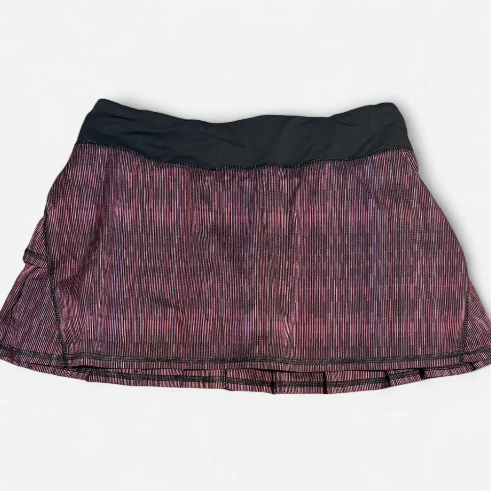 Lululemon Run Pace Setter Skirt Wee are from Space Black Multi Size 6 EUC - Picture 5 of 7